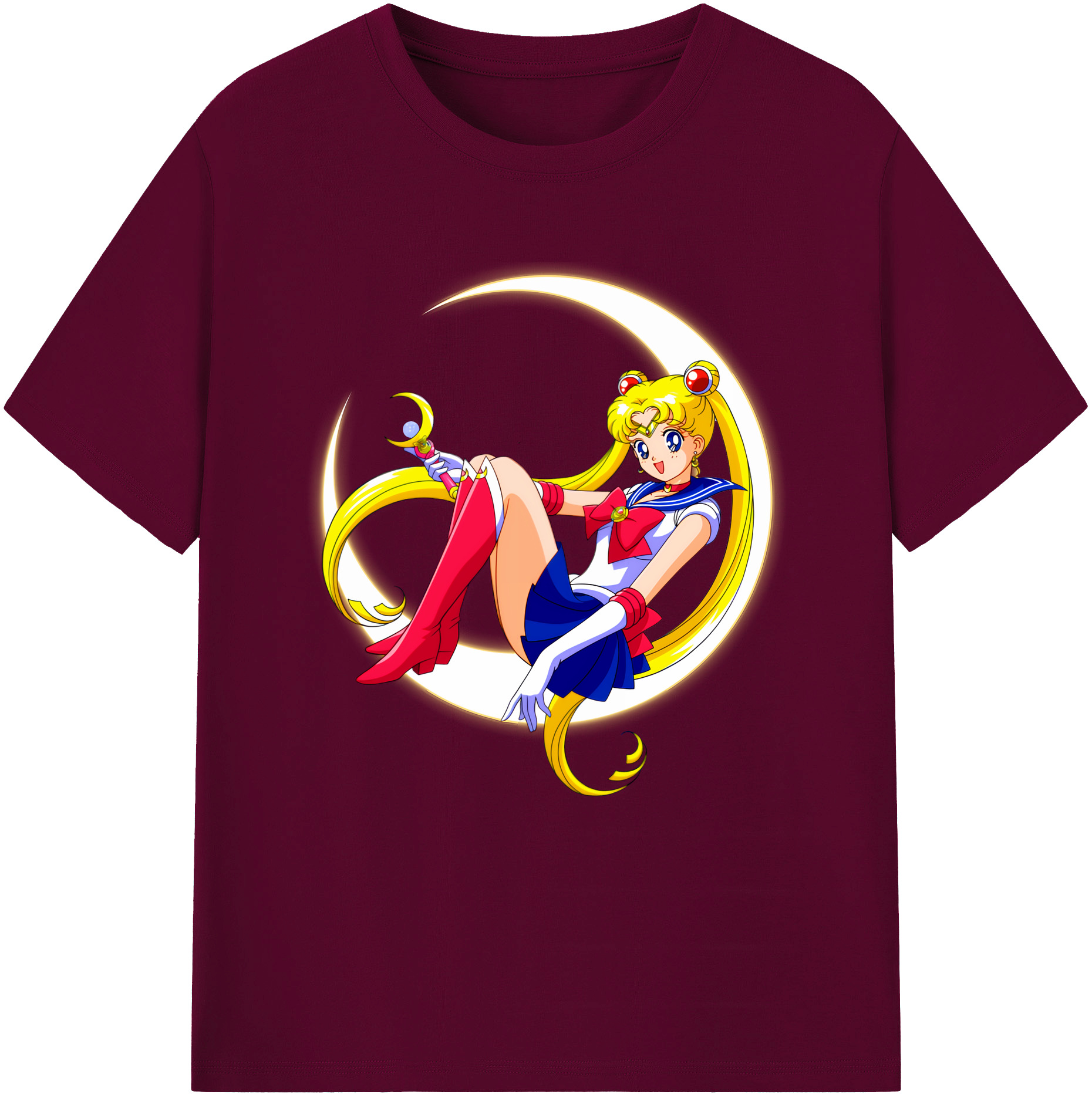 （画像用） 美少女戦士セーラームーン 月野 うさぎ つきの うさぎ Sailor Moon Tsukino Usagi レディースカジュアルプリントTシャツ（綿100％）